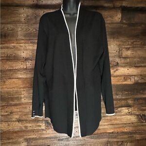 89th & Madison Black Open Front Cardigan Sweater